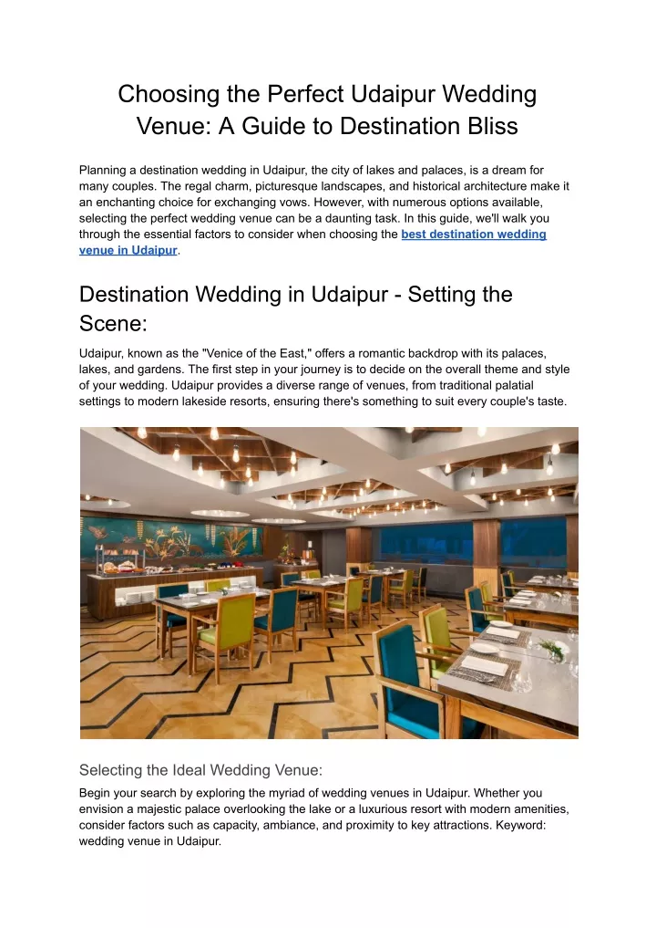 choosing the perfect udaipur wedding venue