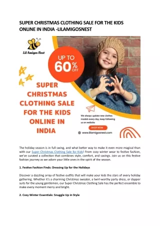 SUPER CHRISTMAS CLOTHING SALE FOR THE KIDS ONLINE IN INDIA