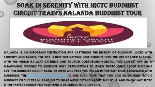 Soak in serenity with IRCTC Buddhist Circuit Train’s Nalanda Buddhist tour