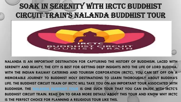 soak in serenity with irctc buddhist circuit