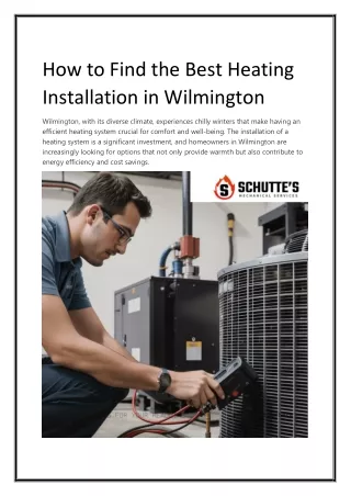 How to Find the Best Heating Installation in Wilmington