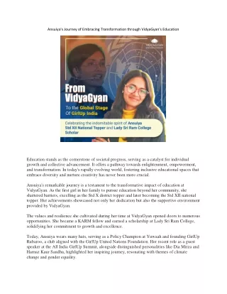 ansuiya s journey of embracing transformation