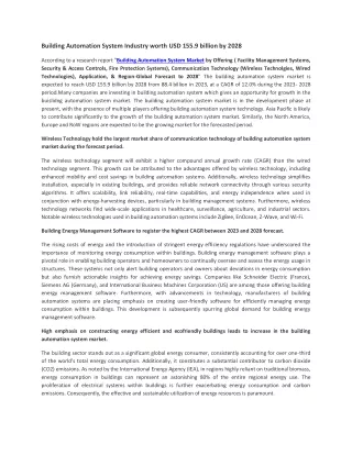building automation system industry worth