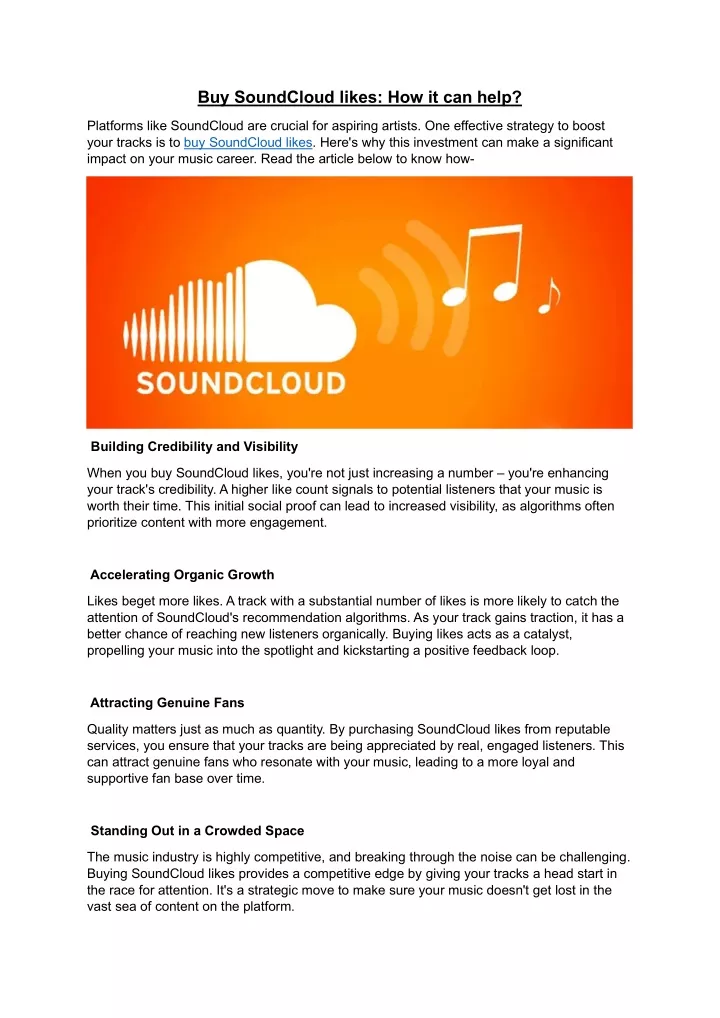 buy soundcloud likes how it can help