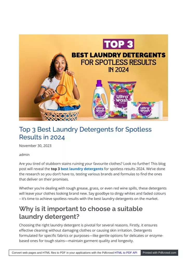top 3 best laundry detergents for spotless