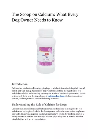 The Scoop on Calcium_ What Every Dog Owner Needs to Know