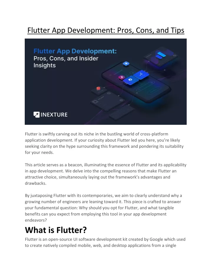 flutter app development pros cons and tips