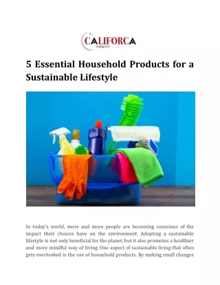 5 Essential Household Products for a Sustainable Lifestyle