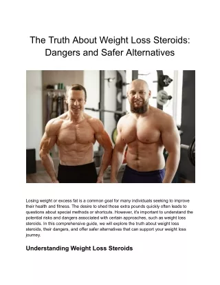 The Truth About Weight Loss Steroids_ Dangers and Safer Alternatives