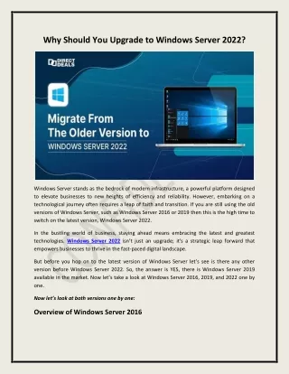 Why Should You Upgrade to Windows Server 2022?