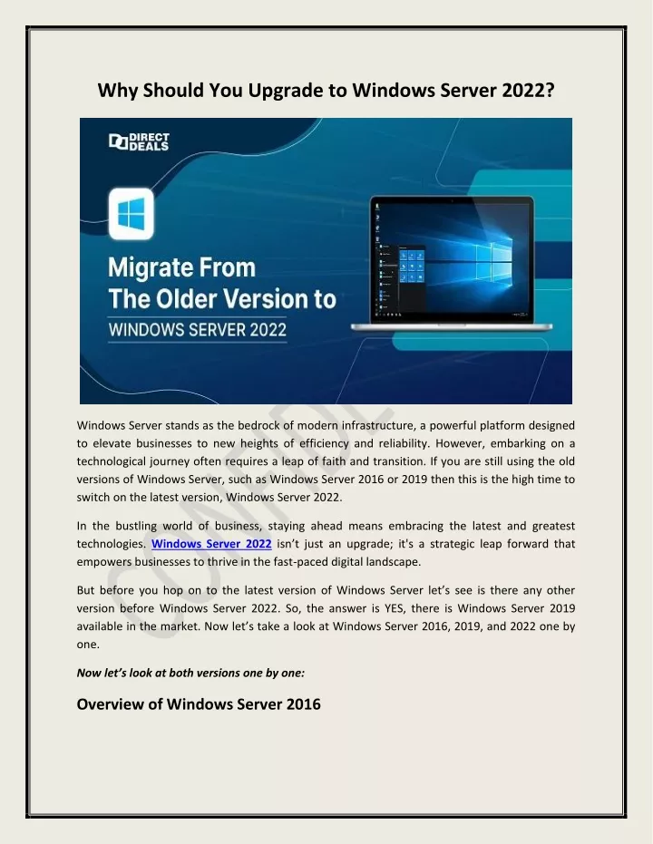 why should you upgrade to windows server 2022