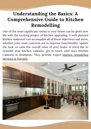 Understanding the Basics A Comprehensive Guide to Kitchen Remodelling