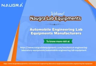 Automobile Engineering Lab Equipments Manufacturers