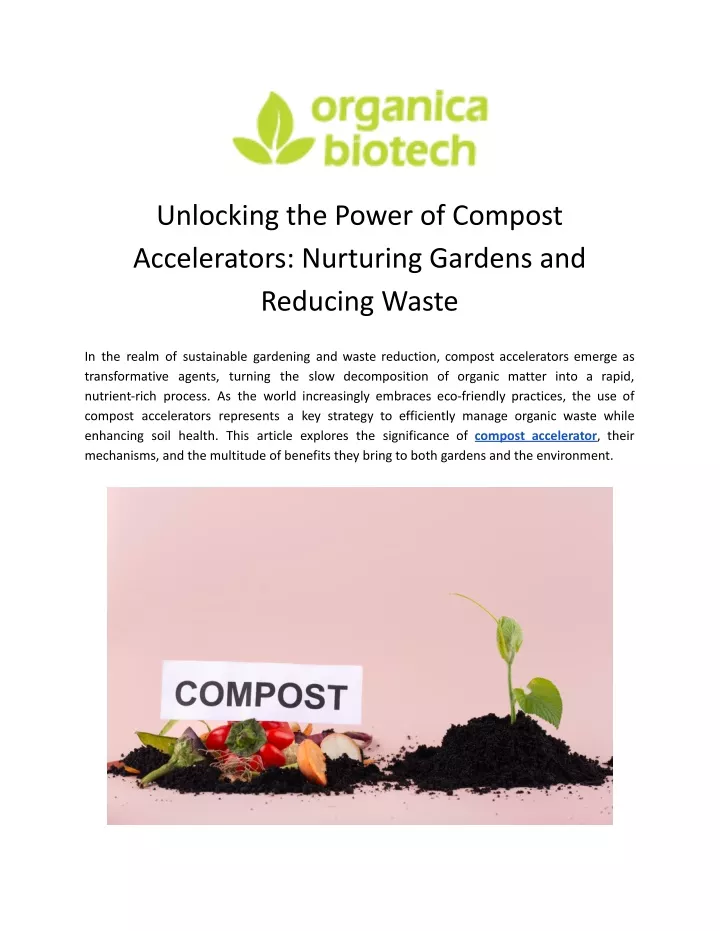 unlocking the power of compost accelerators