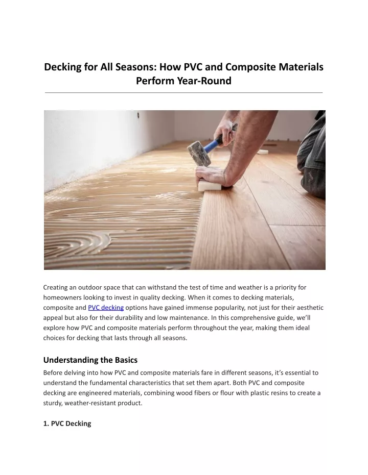 decking for all seasons how pvc and composite