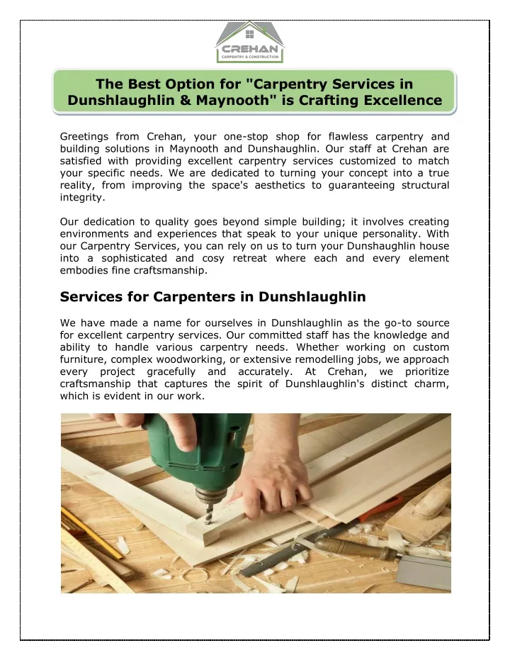 the best option for carpentry services