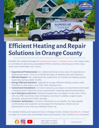 Efficient Heating and Repair Solutions in Orange County