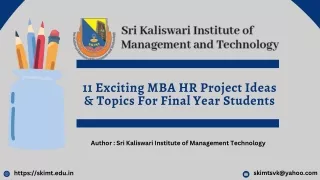 11 Exciting MBA HR Project Ideas & Topics For Final Year Students