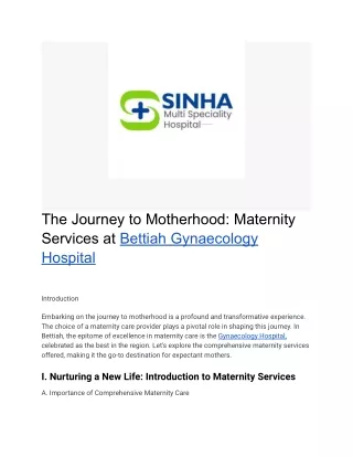 The Journey to Motherhood_ Maternity Services at Bettiah Gynaecology Hospital