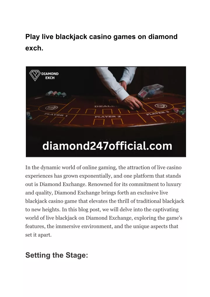 play live blackjack casino games on diamond exch