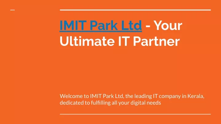 imit park ltd your ultimate it partner