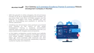 E-commerce Excellence Premier E-commerce Website Development Company
