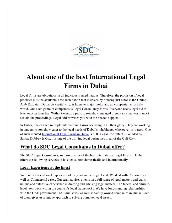 about one of the best international legal firms