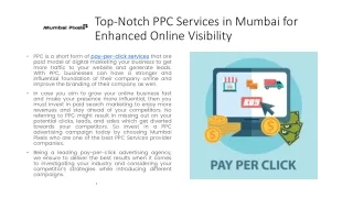 Top-Notch PPC Services in Mumbai for Enhanced Online