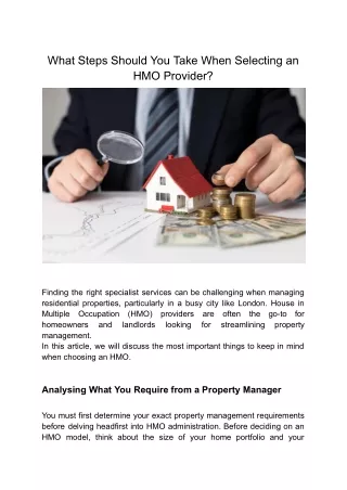 What Steps Should You Take When Selecting an HMO Provider