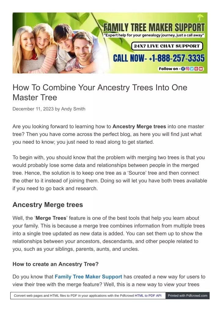 how to combine your ancestry trees into