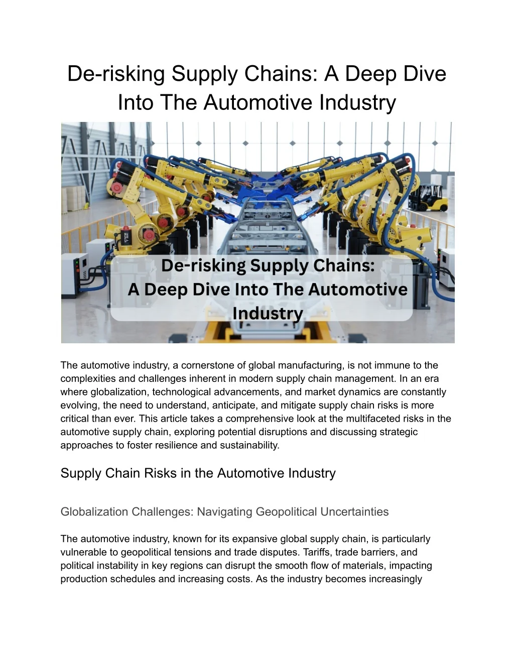 PPT - De-risking supply chains_ a deep dive into the automotive ...
