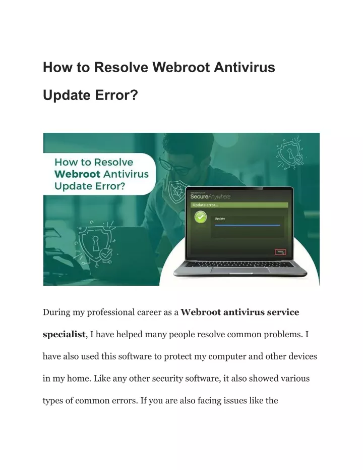 how to resolve webroot antivirus