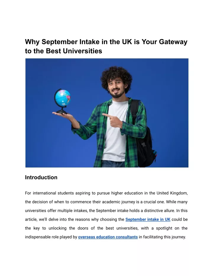 why september intake in the uk is your gateway