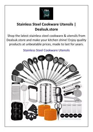 Stainless Steel Cookware Utensils  Dealsuk.store