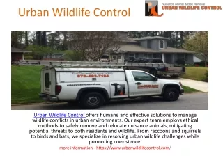 Urban Wildlife Control ppt