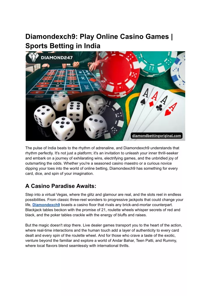 diamondexch9 play online casino games sports