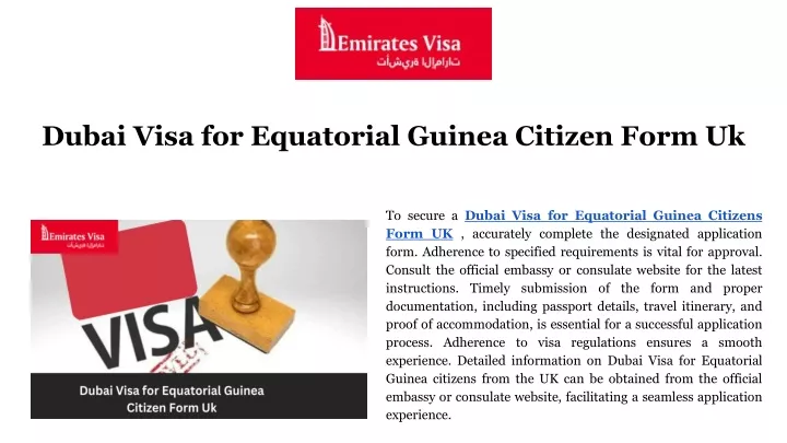 dubai visa for equatorial guinea citizen form uk