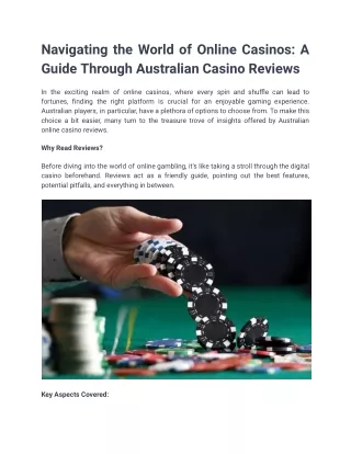 Navigating the World of Online Casinos_ A Guide Through Australian Casino Reviews