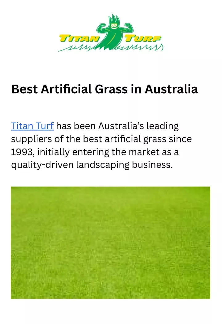 best artificial grass in australia
