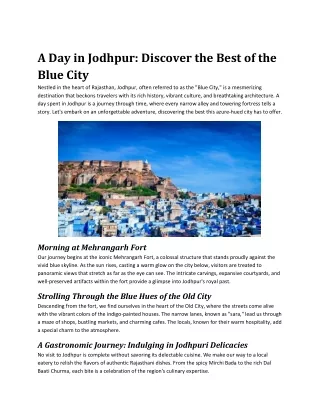 a day in jodhpur discover the best of the blue