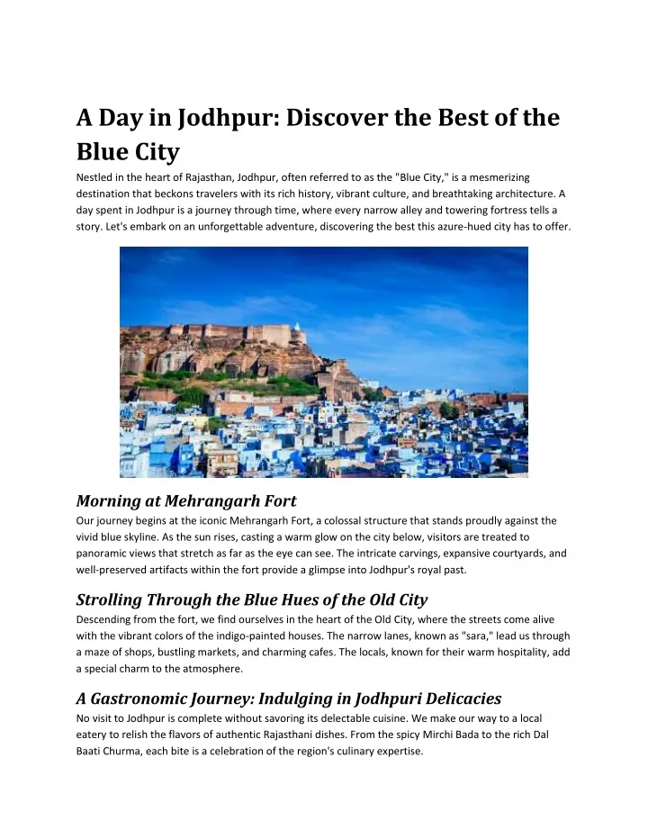 a day in jodhpur discover the best of the blue