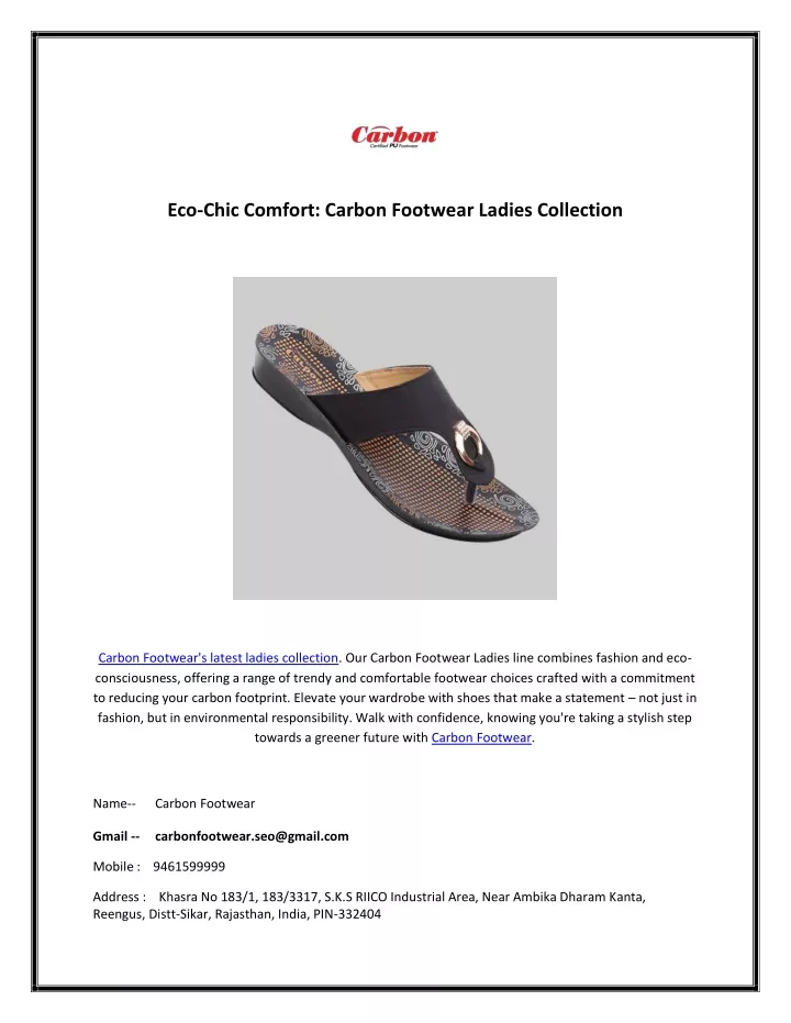 eco chic comfort carbon footwear ladies collection