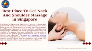 Best Place To Get Neck And Shoulder Massage in Singapore