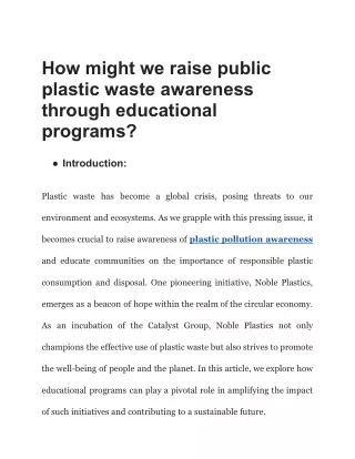 How might we raise public plastic waste awareness through educational programs?·pdf