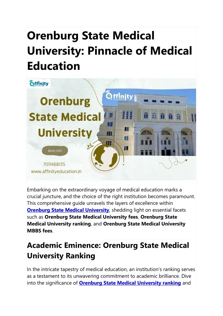 orenburg state medical university pinnacle