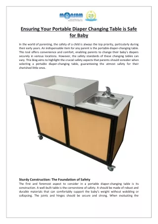 Monsam Enterprises, Inc. - Checking Portable Diaper Changing Table Safety for Baby