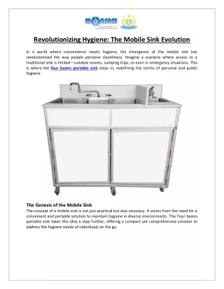 Monsam Enterprises, Inc.- Revolutionizing Hygiene The Mobile Sink Evolution