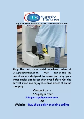 Buy Shoe Polish Machine Online  Ussupplypartner com