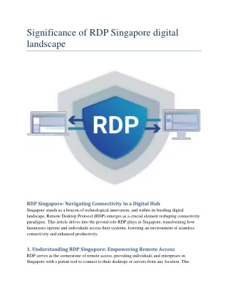 Significance of RDP Singapore digital landscape