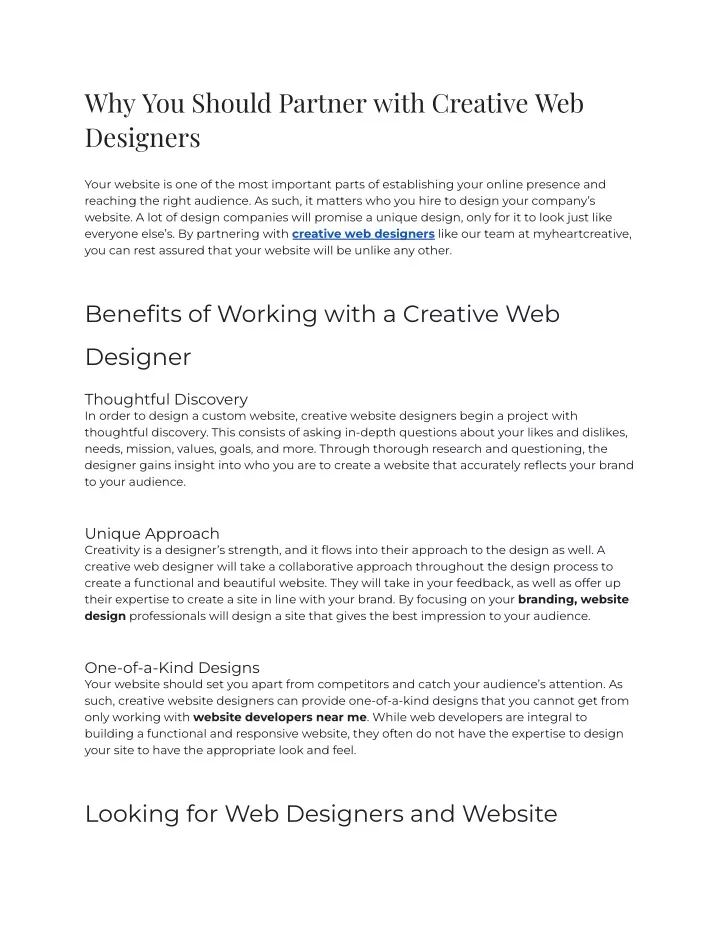 why you should partner with creative web designers